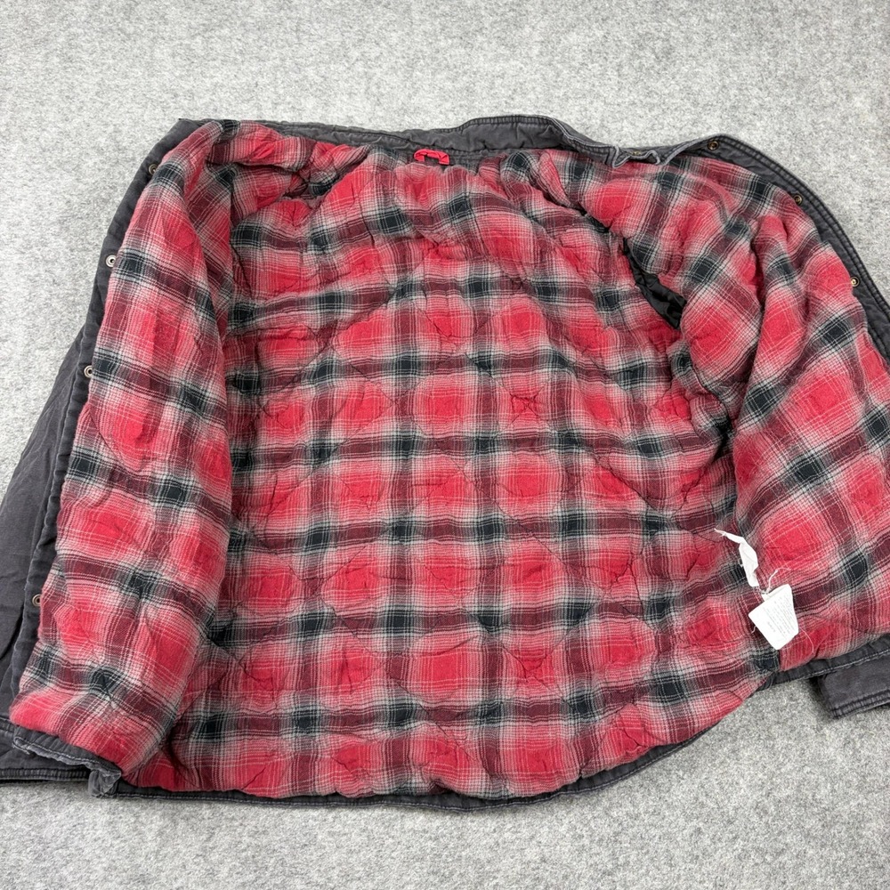 Dickies Jacket Mens XL Gray Flannel Lined Duck Canvas Workwear Detroit Utility - Picture 6 of 9
